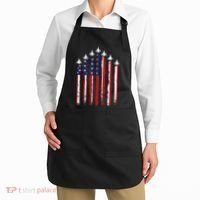 Retro Fighter Jet Airplane Usa Flag 4th Of July Apron thumb 2