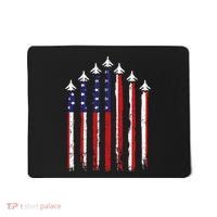Retro Fighter Jet Airplane Usa Flag 4th Of July Mousepad thumb 0