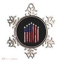 Retro Fighter Jet Airplane Usa Flag 4th Of July Ornament thumb 0