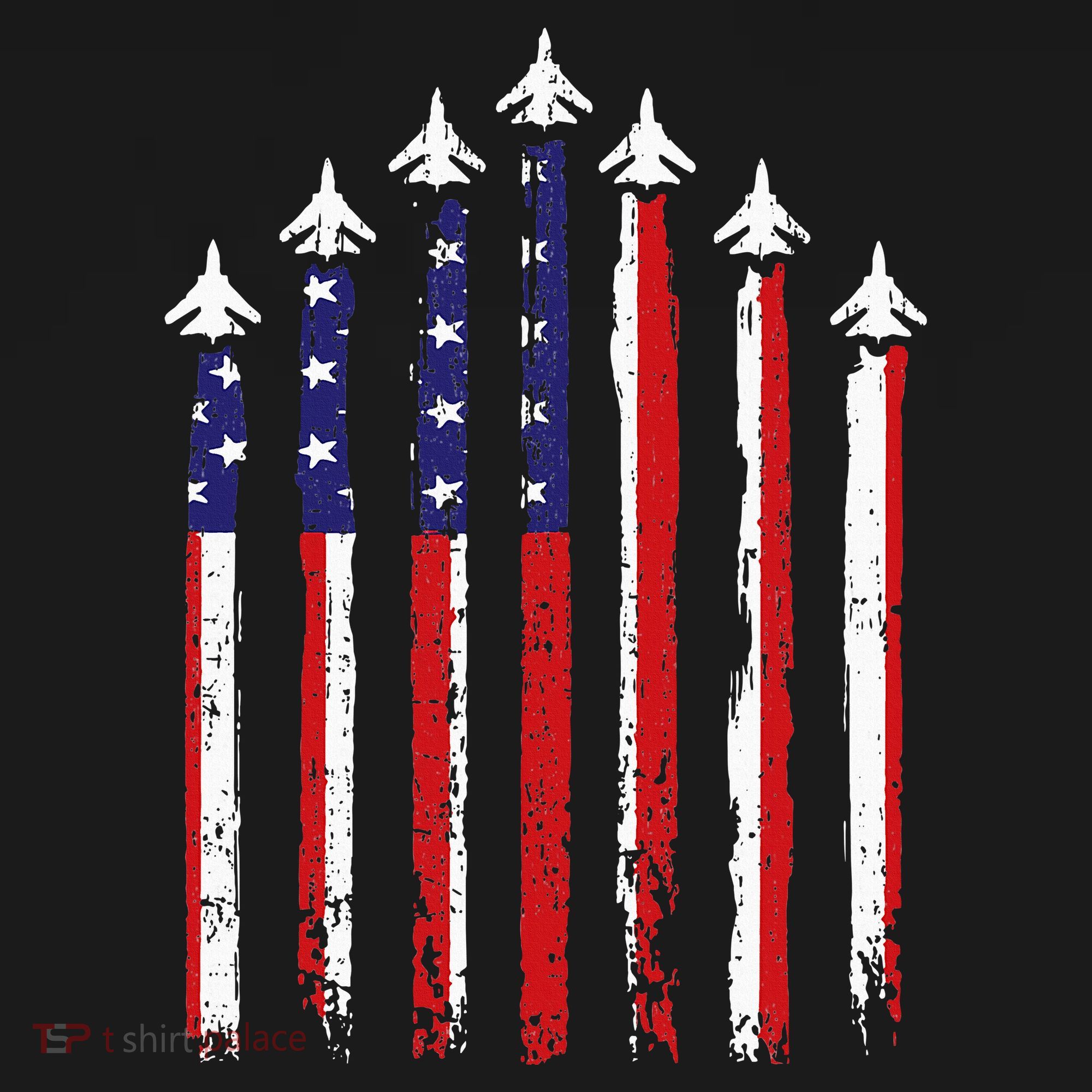 Retro Fighter Jet Airplane Usa Flag 4th Of July Women's Tank Top