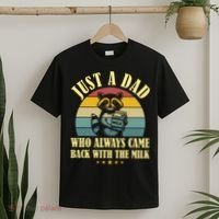 Racoon Father Just A Dad Who Always Came Back With The Milk  T-Shirt thumb 2