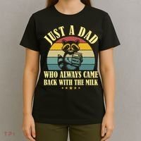 Racoon Father Just A Dad Who Always Came Back With The Milk  T-Shirt thumb 4
