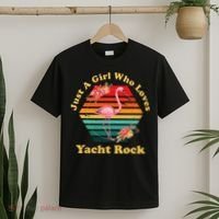 Retro Flamingo Just A Girl Who Loves Yacht Rock Vintage T-Shirt thumb 2