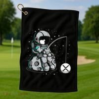 Ripple Fishing Krypto Bullrun Xrp Token Rich Millionaire Gift Golf Towel thumb 1