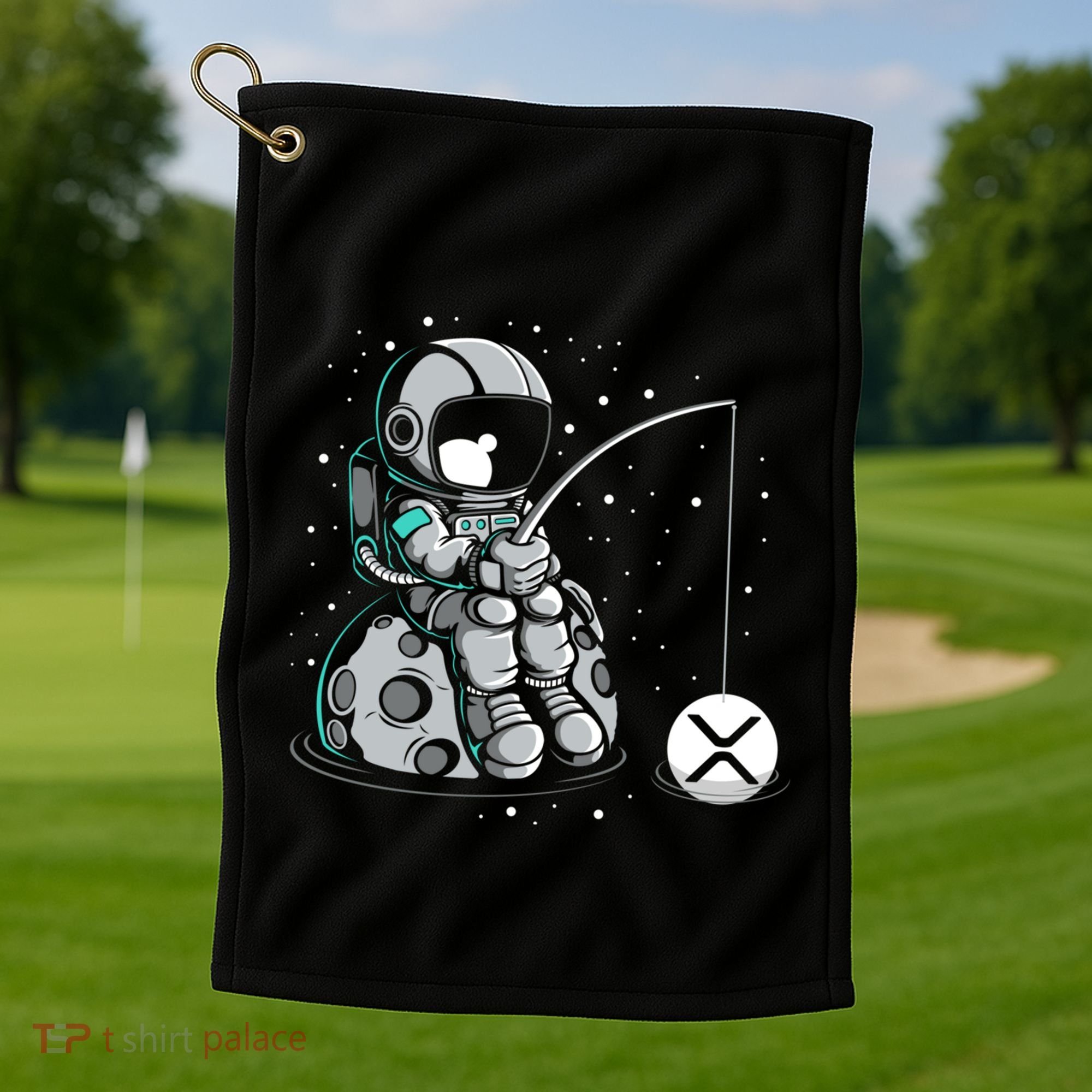 Ripple Fishing Krypto Bullrun Xrp Token Rich Millionaire Gift Golf Towel