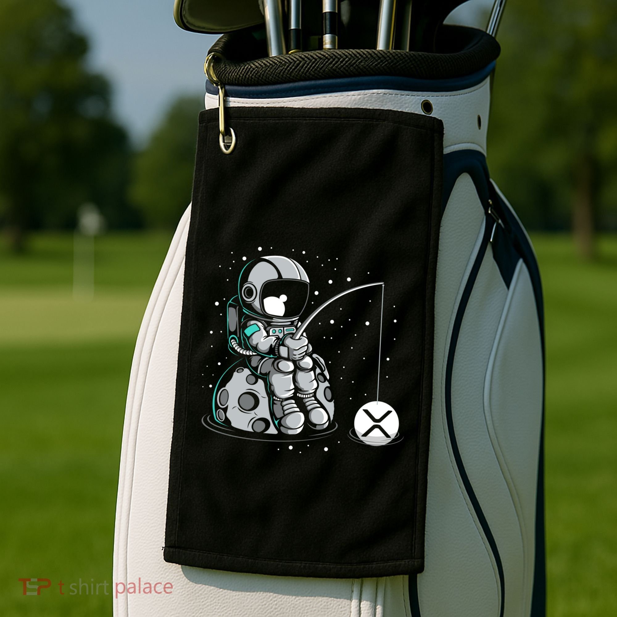 Ripple Fishing Krypto Bullrun Xrp Token Rich Millionaire Gift Golf Towel