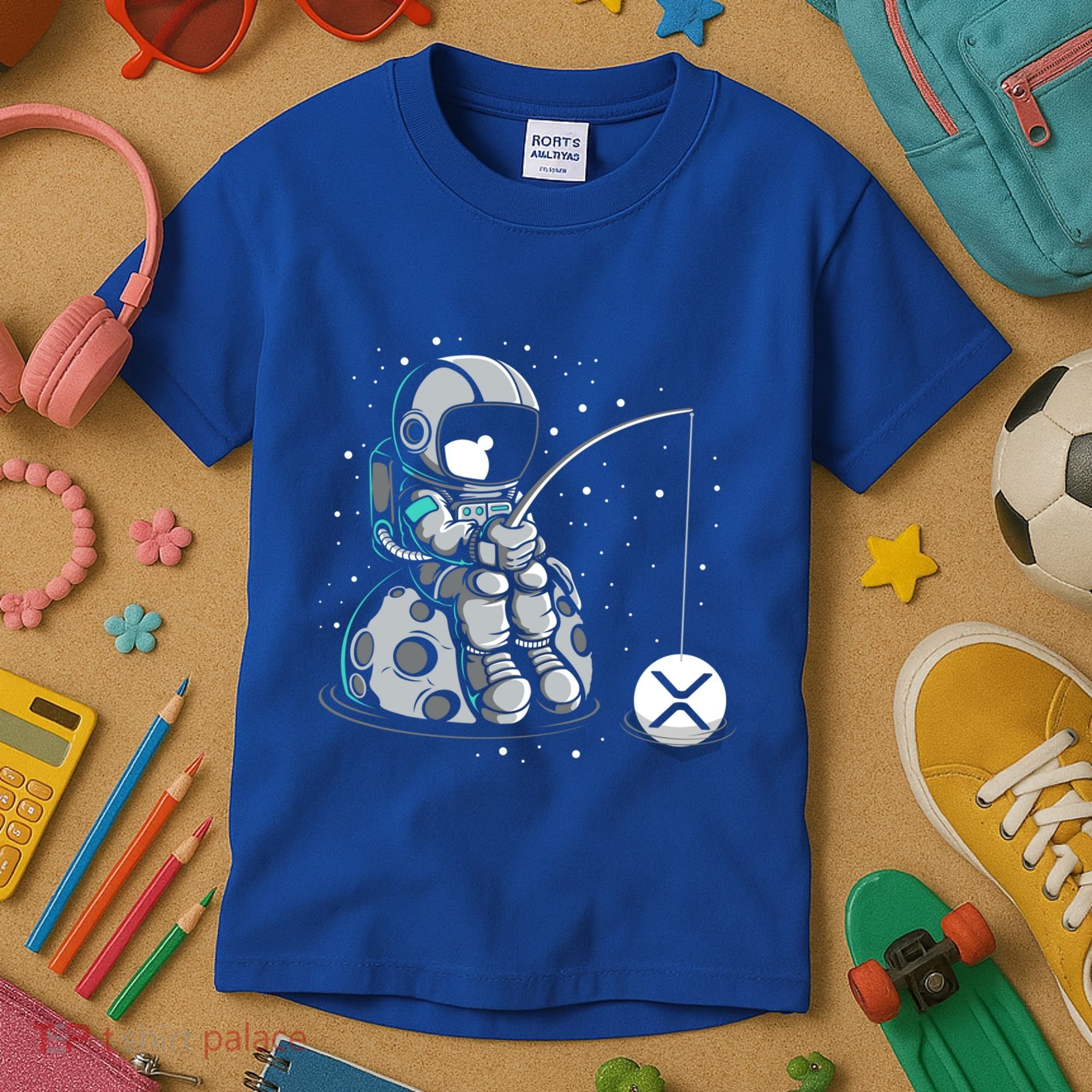 Ripple Fishing Krypto Bullrun Xrp Token Rich Millionaire Gift Kids T-Shirt