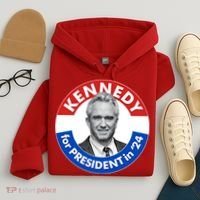 Robert F Kennedy Jr For President In 2024 Emblem Button Hoodie thumb 4