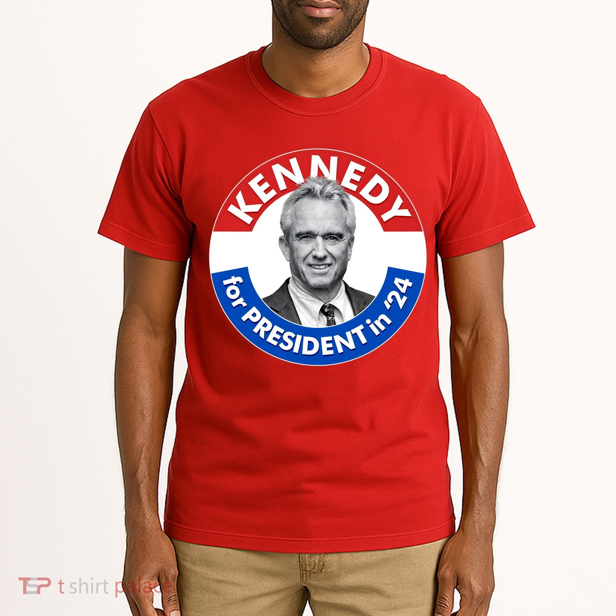 Robert F Kennedy Jr For President In 2024 Emblem Button Tall T-Shirt
