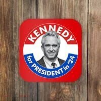 Robert F Kennedy Jr For President In 2024 Emblem Button Coaster thumb 0