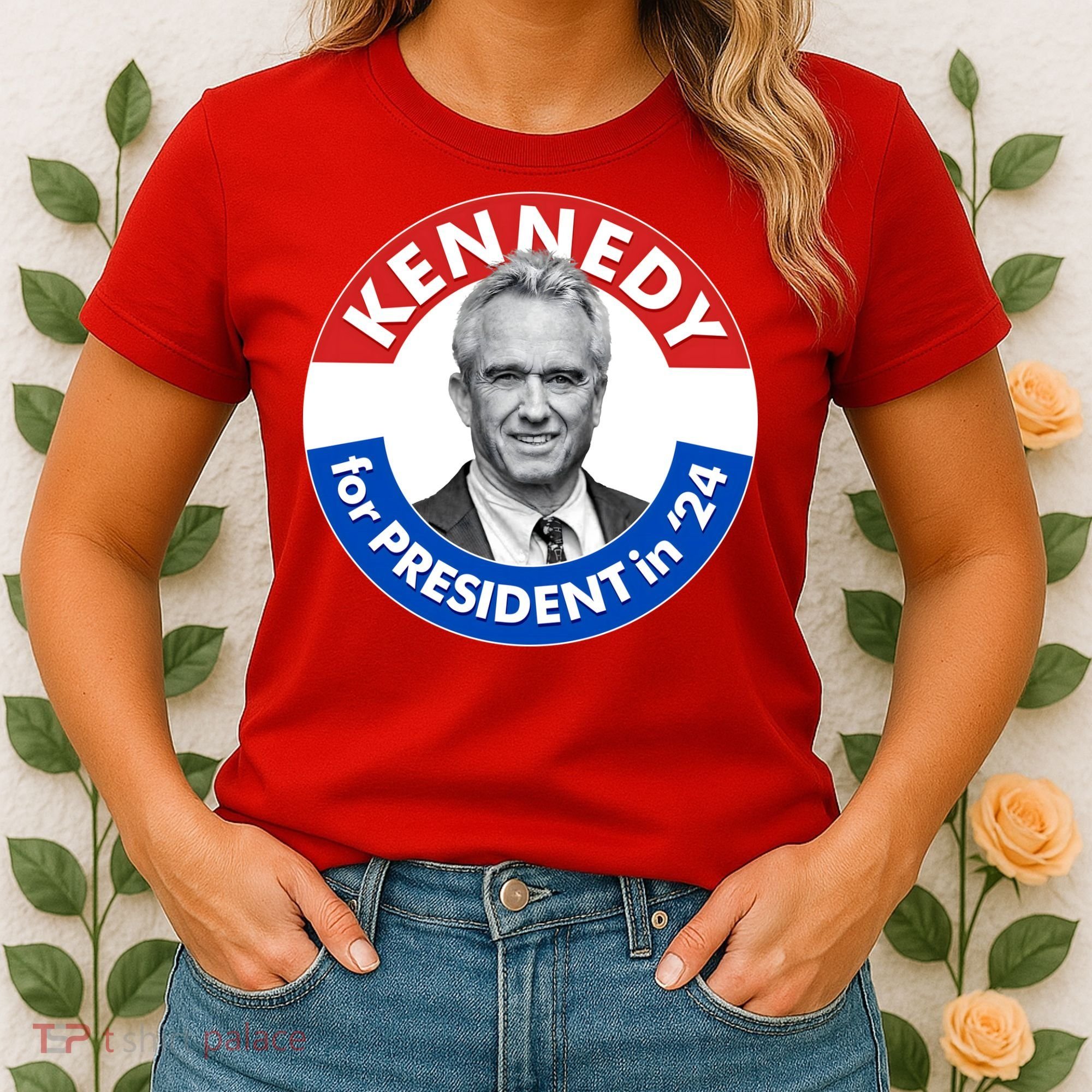 Robert F Kennedy Jr For President In 2024 Emblem Button Women's T-Shirt