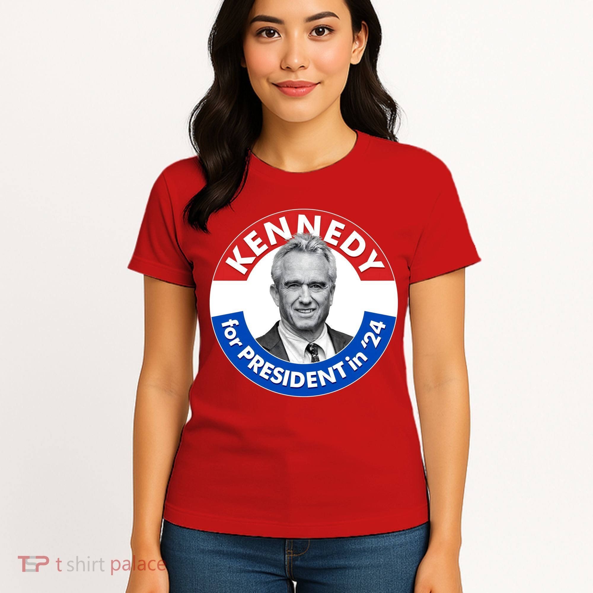 Robert F Kennedy Jr For President In 2024 Emblem Button Women's T-Shirt
