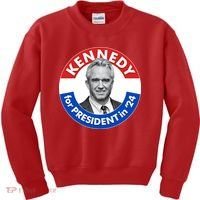 Robert F Kennedy Jr For President In 2024 Emblem Button Kids Sweatshirt thumb 0