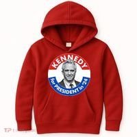 Robert F Kennedy Jr For President In 2024 Emblem Button Kids Hoodie thumb 0