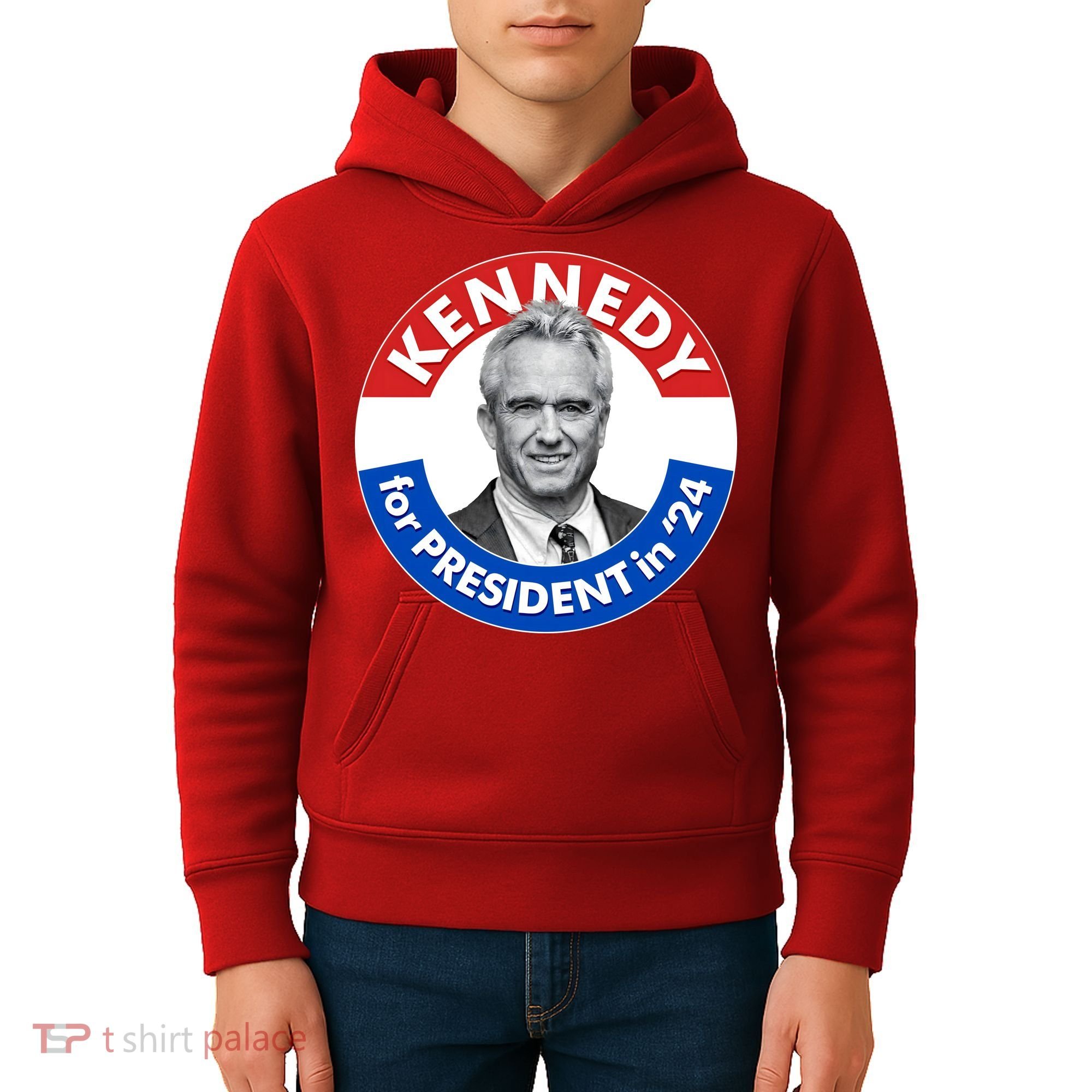 Robert F Kennedy Jr For President In 2024 Emblem Button Kids Hoodie