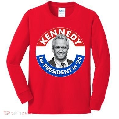Robert F Kennedy Jr For President In 2024 Emblem Button Kids Long Sleeve Shirt