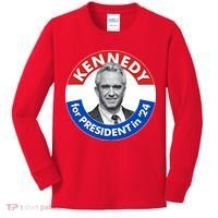 Robert F Kennedy Jr For President In 2024 Emblem Button Kids Long Sleeve Shirt thumb 0