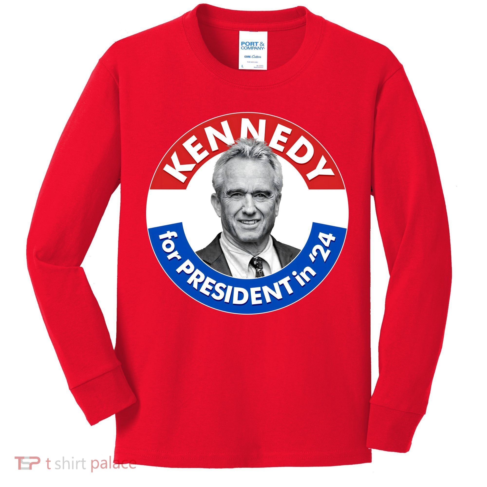 Robert F Kennedy Jr For President In 2024 Emblem Button Kids Long Sleeve Shirt