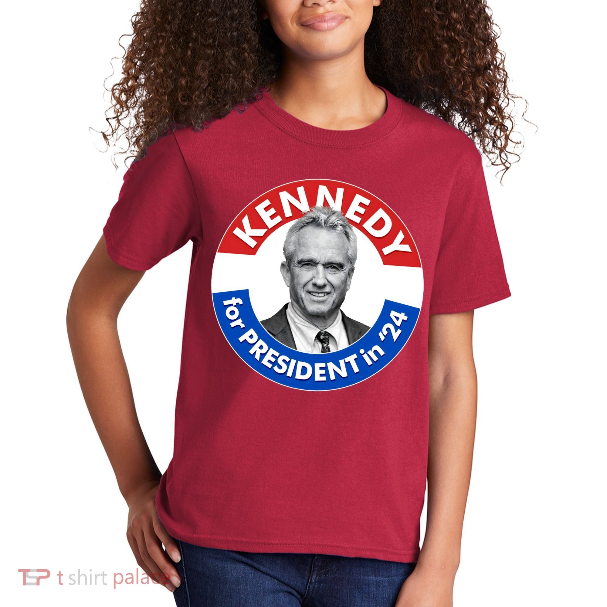 Robert F Kennedy Jr For President In 2024 Emblem Button Kids T-Shirt