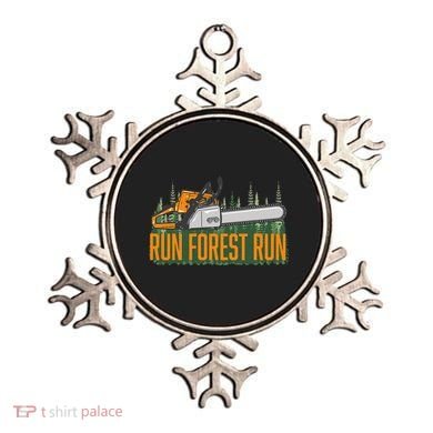 Run Forest Lumberjack Chainsaw & Logger Woodsman Ornament