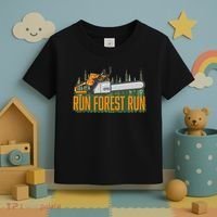 Run Forest Lumberjack Chainsaw & Logger Woodsman Toddler T-Shirt thumb 3