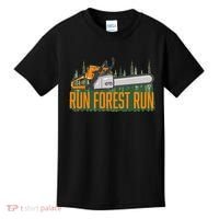 Run Forest Lumberjack Chainsaw & Logger Woodsman Kids T-Shirt thumb 0
