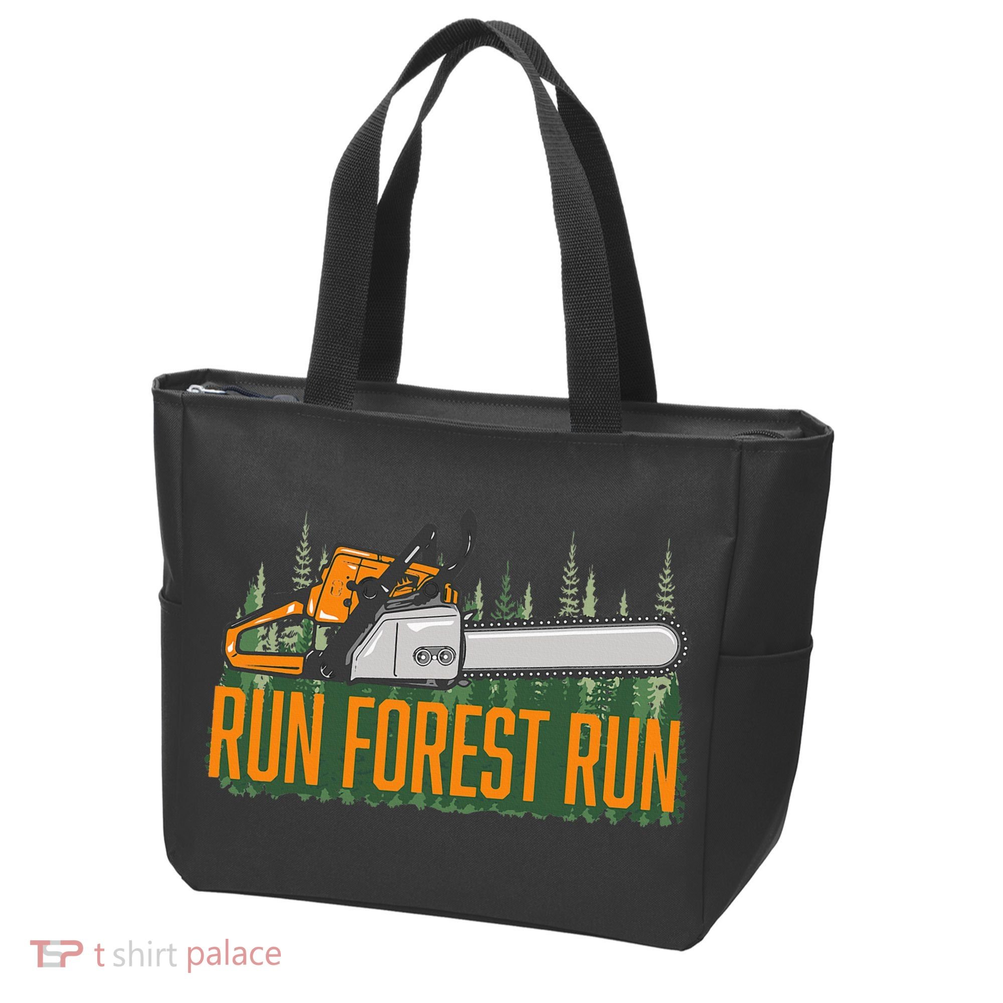 Run Forest Lumberjack Chainsaw & Logger Woodsman Tote Bag