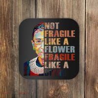 RBG. Fragile Like A Bomb. Ruth Bader Ginsberg Feminist Icon. Coaster thumb 0