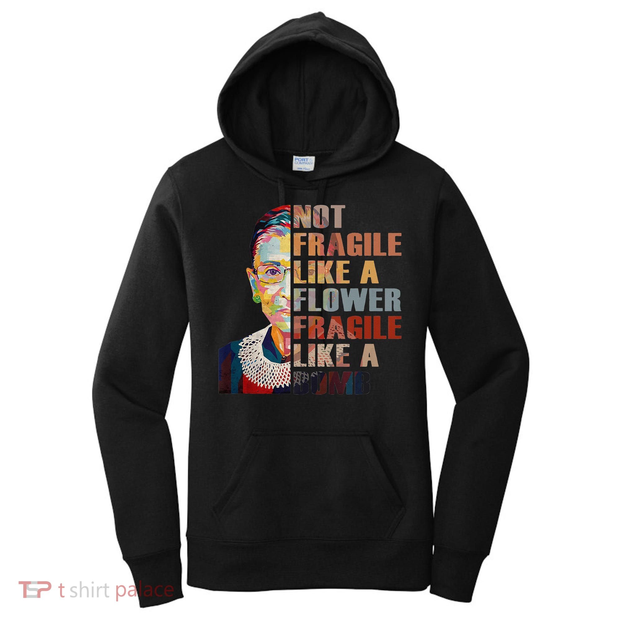 RBG. Fragile Like A Bomb. Ruth Bader Ginsberg Feminist Icon. Women's Hoodie