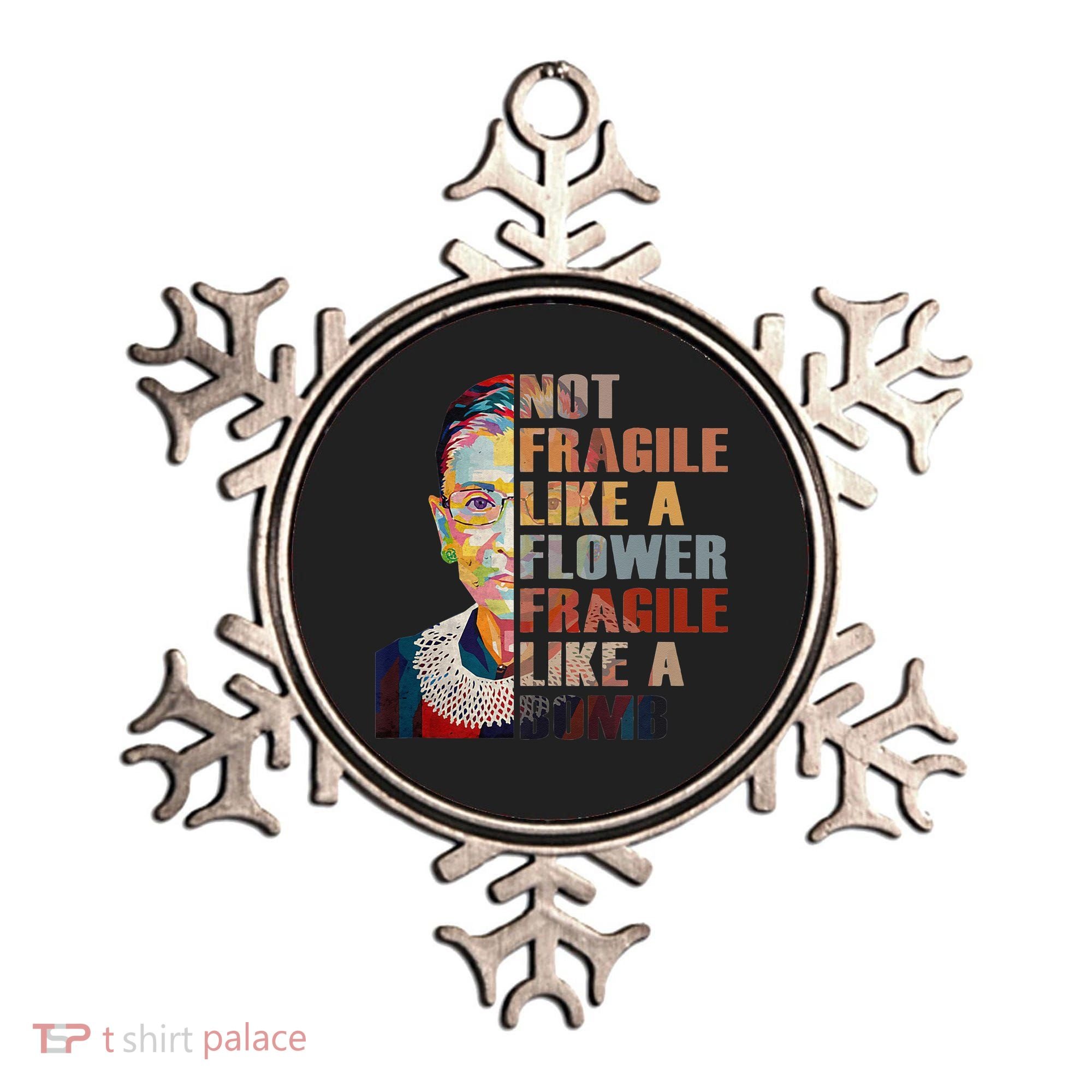 RBG. Fragile Like A Bomb. Ruth Bader Ginsberg Feminist Icon. Ornament