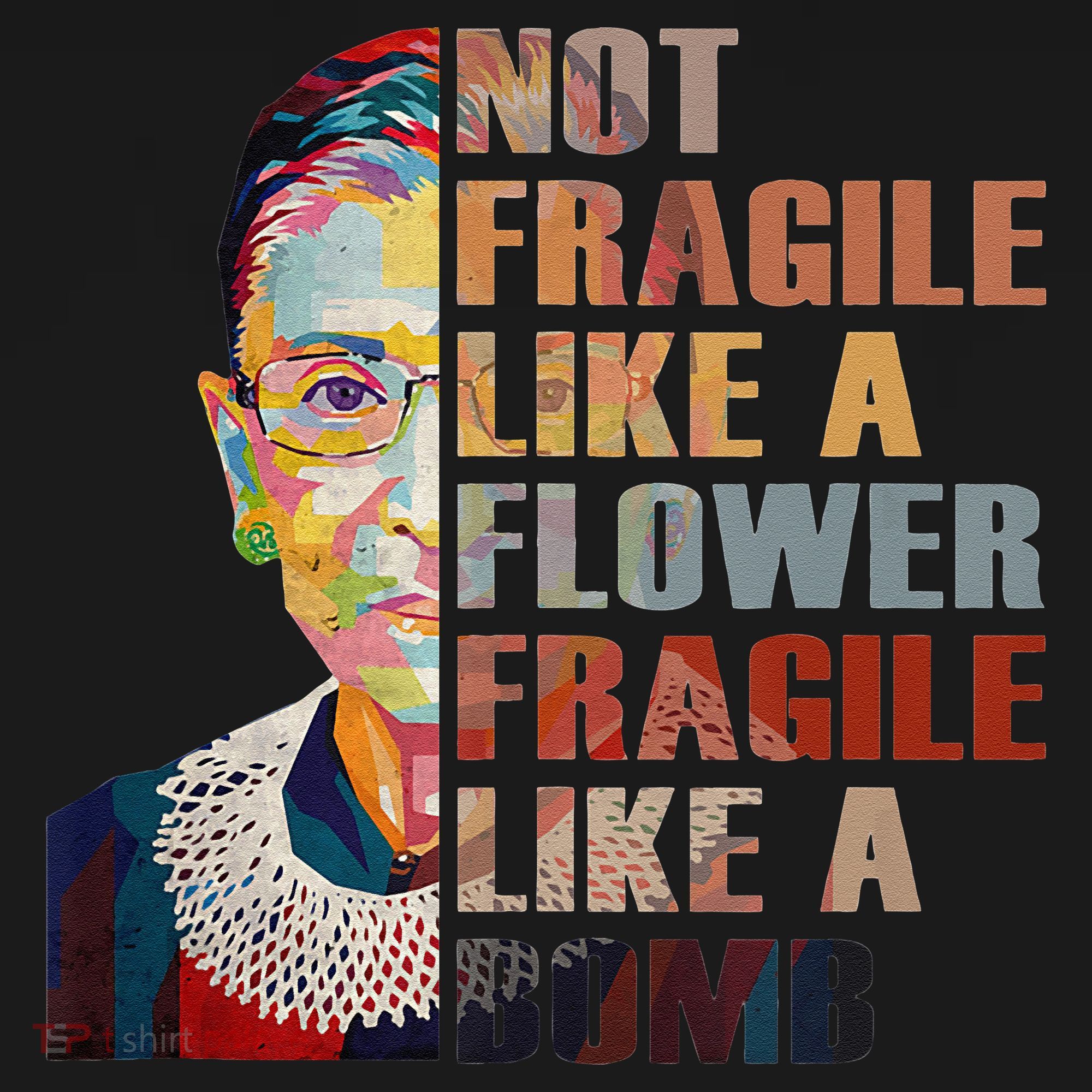 RBG. Fragile Like A Bomb. Ruth Bader Ginsberg Feminist Icon. Baby Bodysuit