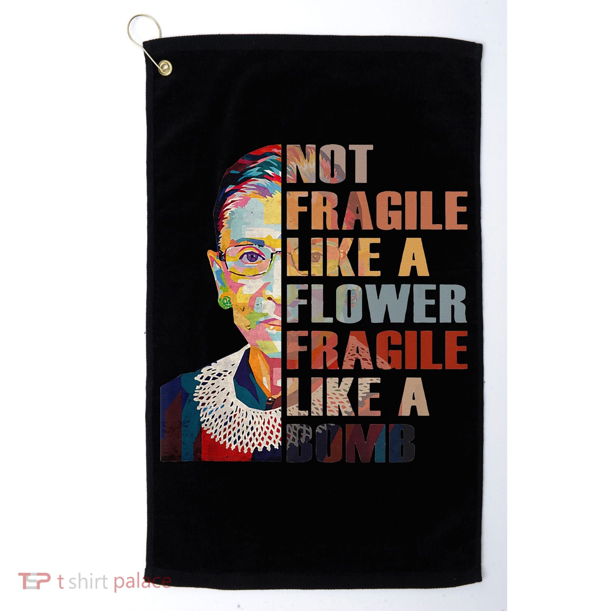 RBG. Fragile Like A Bomb. Ruth Bader Ginsberg Feminist Icon. Golf Towel