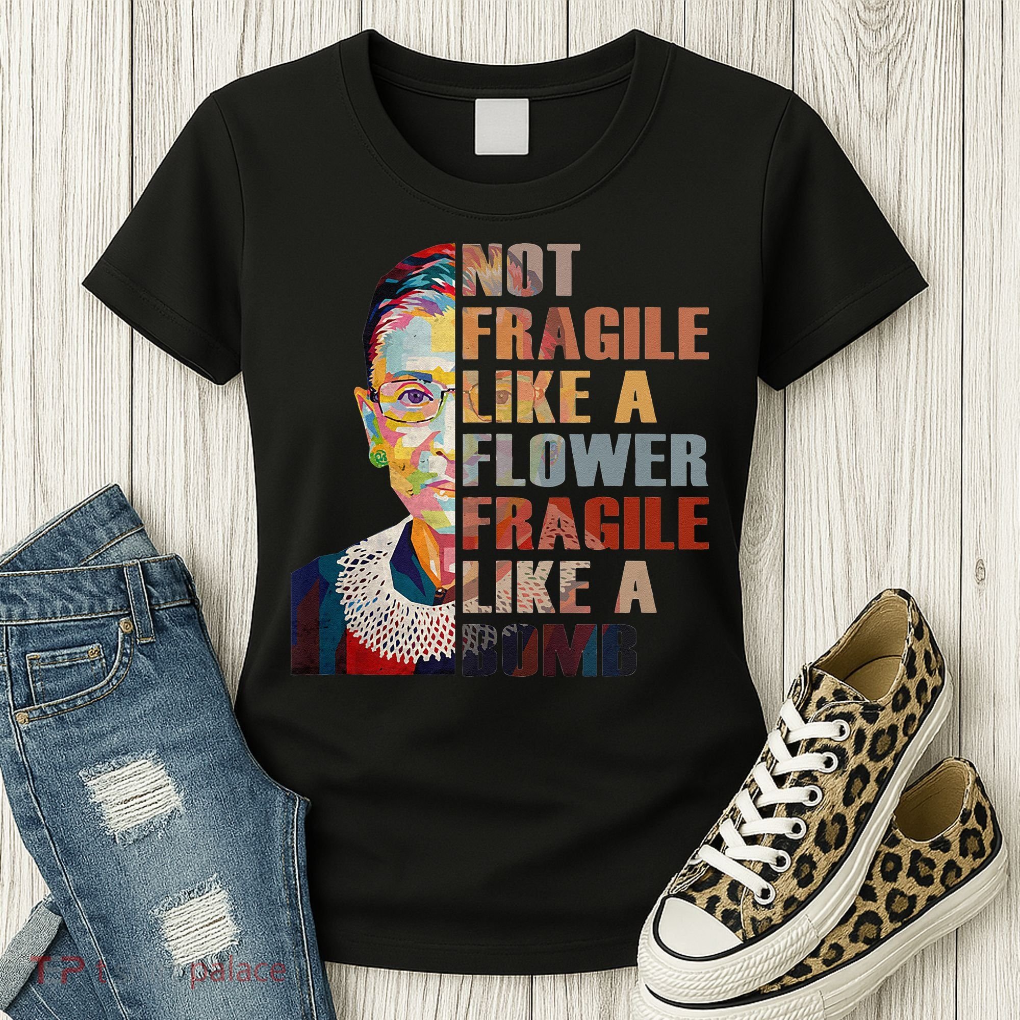 RBG. Fragile Like A Bomb. Ruth Bader Ginsberg Feminist Icon. Women's T-Shirt