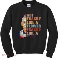 RBG. Fragile Like A Bomb. Ruth Bader Ginsberg Feminist Icon. Kids Sweatshirt thumb 0