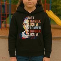 RBG. Fragile Like A Bomb. Ruth Bader Ginsberg Feminist Icon. Kids Hoodie thumb 3