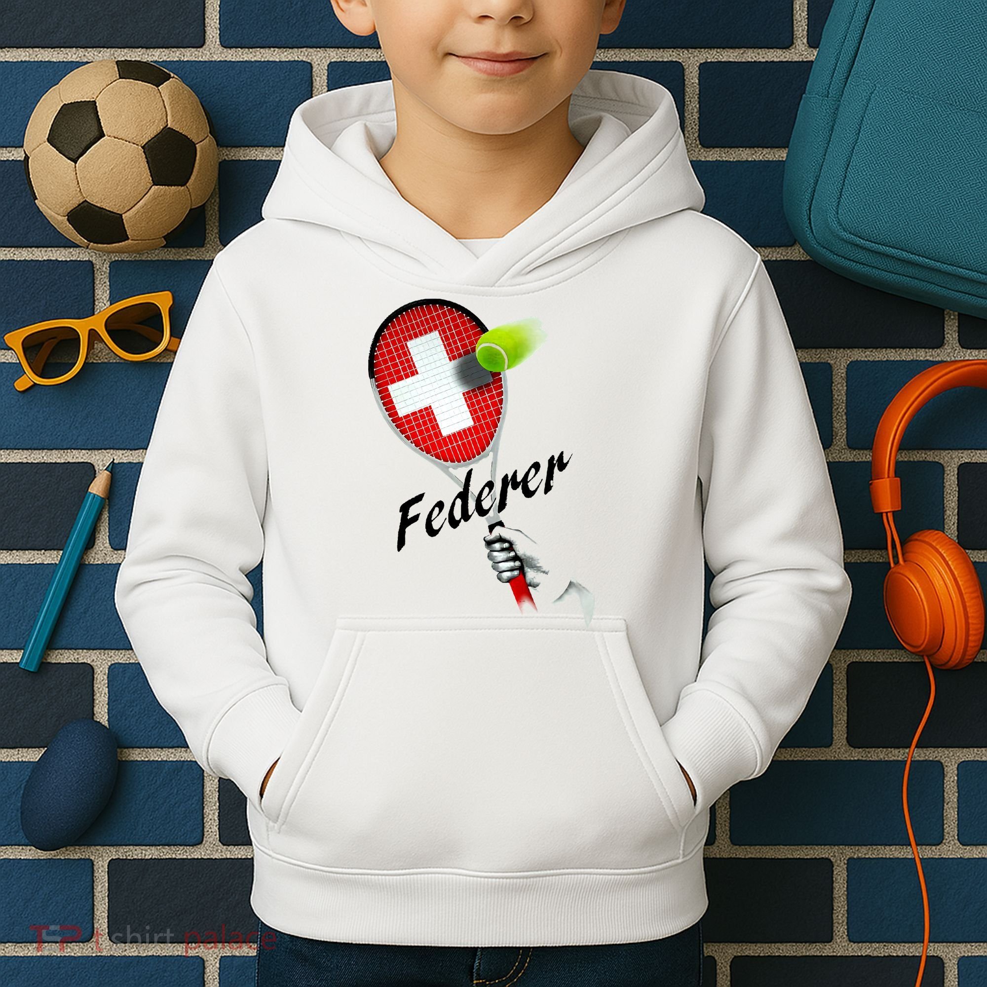 Roger Federer Lover Fan Thank You Tennis Lover Kids Hoodie