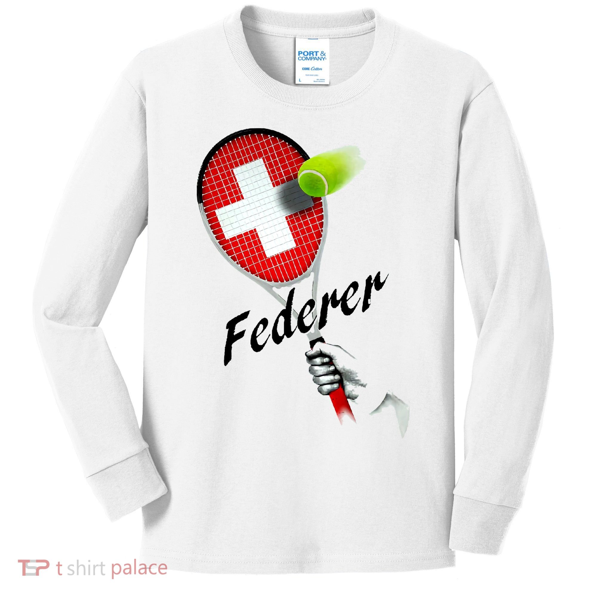 Roger Federer Lover Fan Thank You Tennis Lover Kids Long Sleeve Shirt