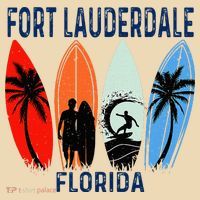 Retro Fort Lauderdale Beach Florida Surfboarder Beach Tote Bag thumb 4