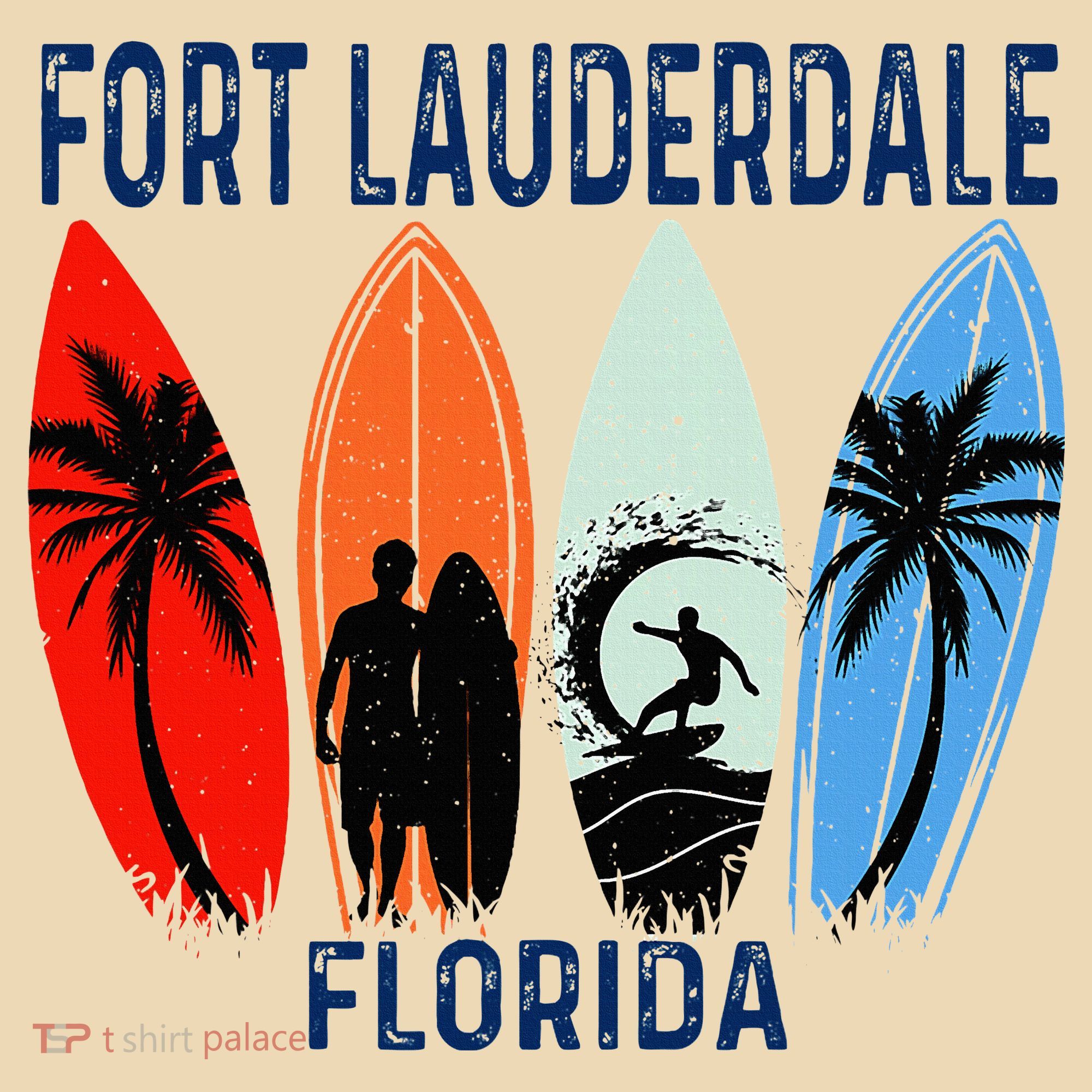 Retro Fort Lauderdale Beach Florida Surfboarder Beach Tote Bag