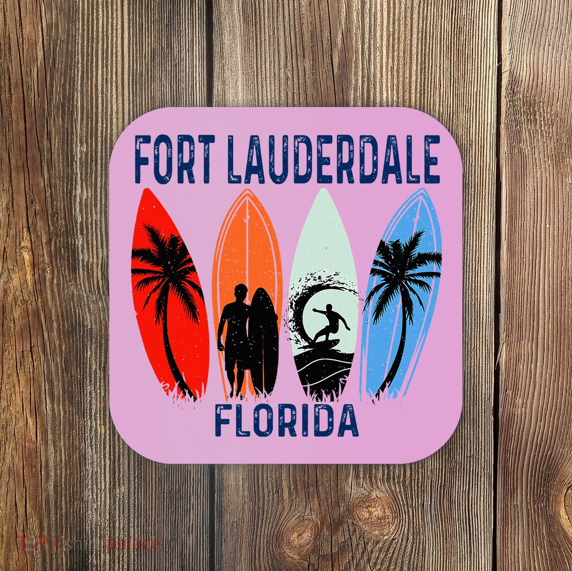 Retro Fort Lauderdale Beach Florida Surfboarder Beach Coaster