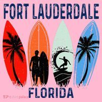 Retro Fort Lauderdale Beach Florida Surfboarder Beach Coaster thumb 2
