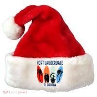 Retro Fort Lauderdale Beach Florida Surfboarder Beach Santa Hat thumb 0
