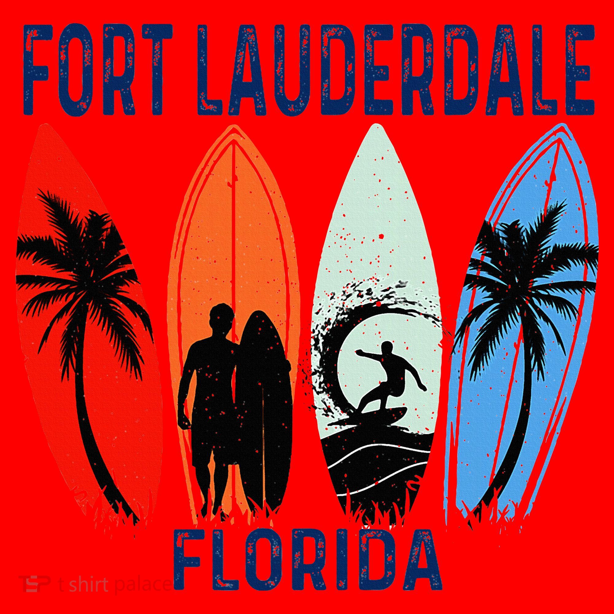 Retro Fort Lauderdale Beach Florida Surfboarder Beach Santa Hat