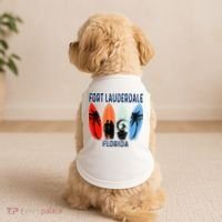Retro Fort Lauderdale Beach Florida Surfboarder Beach Doggie Tank thumb 2