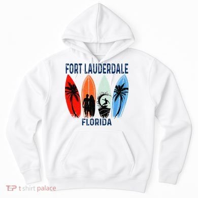 Retro Fort Lauderdale Beach Florida Surfboarder Beach Hoodie
