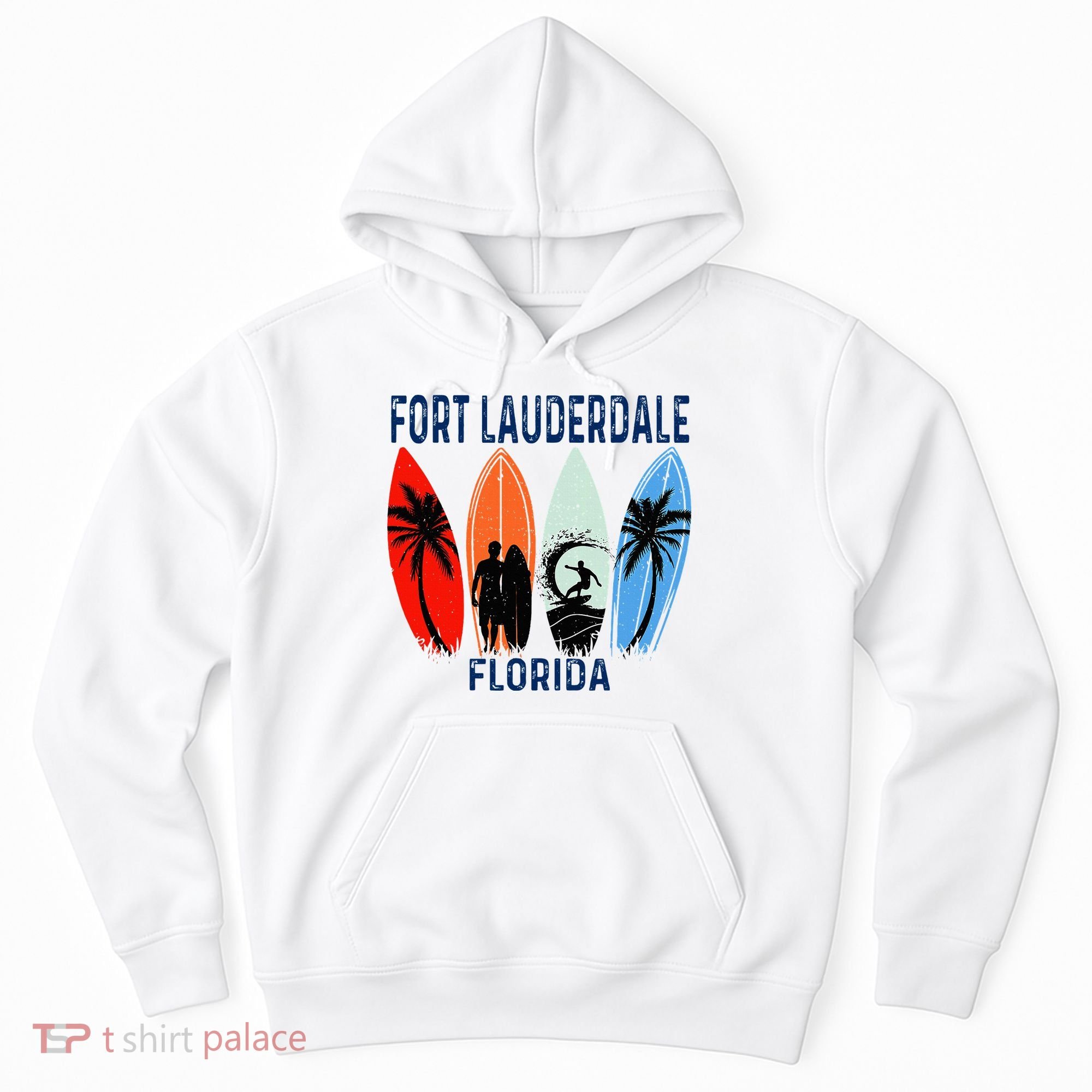 Retro Fort Lauderdale Beach Florida Surfboarder Beach Hoodie