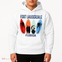 Retro Fort Lauderdale Beach Florida Surfboarder Beach Hoodie thumb 2