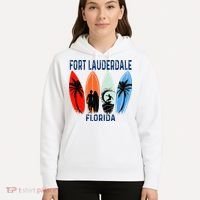 Retro Fort Lauderdale Beach Florida Surfboarder Beach Hoodie thumb 5