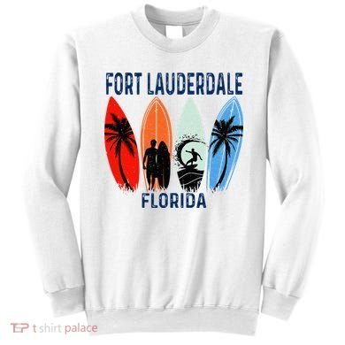 Retro Fort Lauderdale Beach Florida Surfboarder Beach Sweatshirt