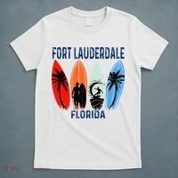 Retro Fort Lauderdale Beach Florida Surfboarder Beach T-Shirt thumb 5